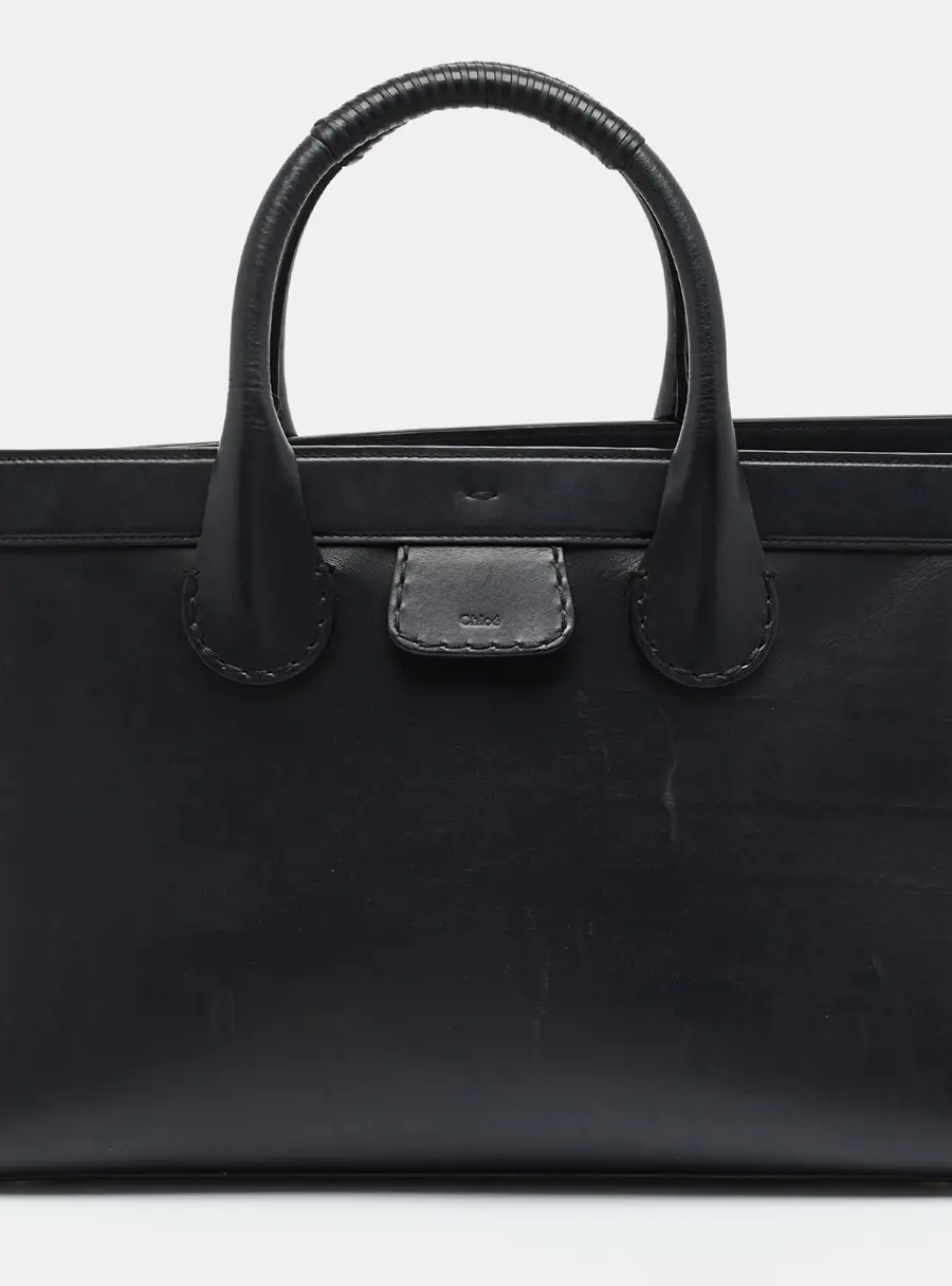 Chloe Edith Large Black Leather Tote