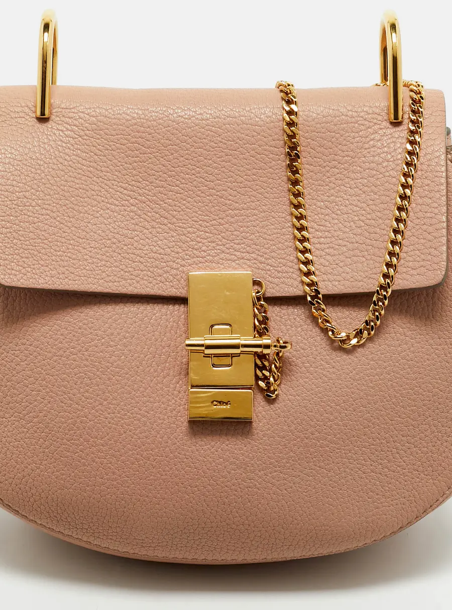Chloe Drew Medium Pink Leather Shoulder Bag