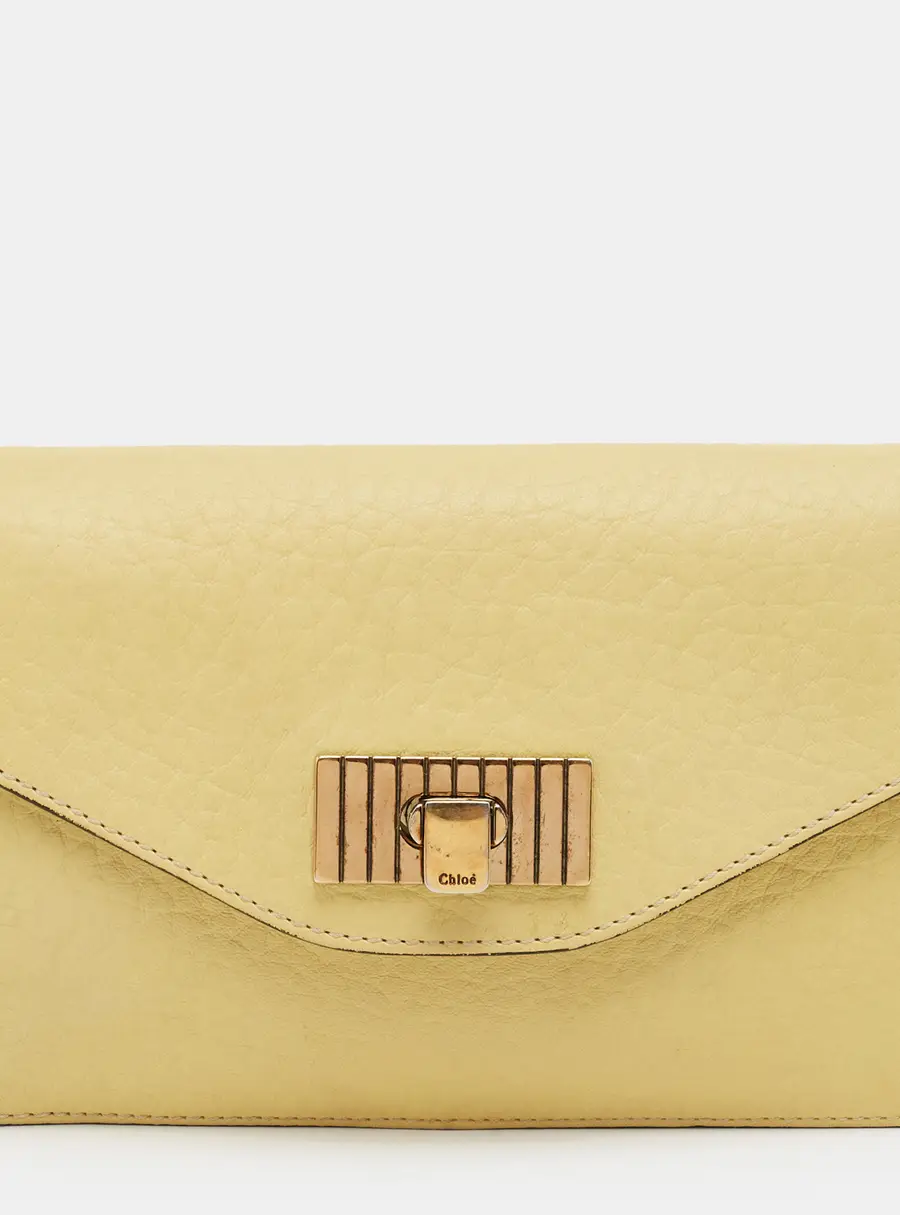 Chlo&eacute; Sally Yellow Leather Clutch
