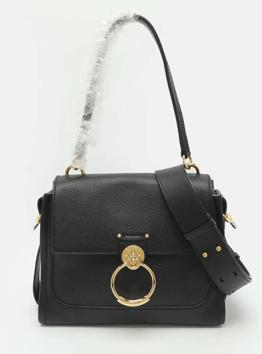 Chloe Tess Day Small Black Leather Top Handle Bag