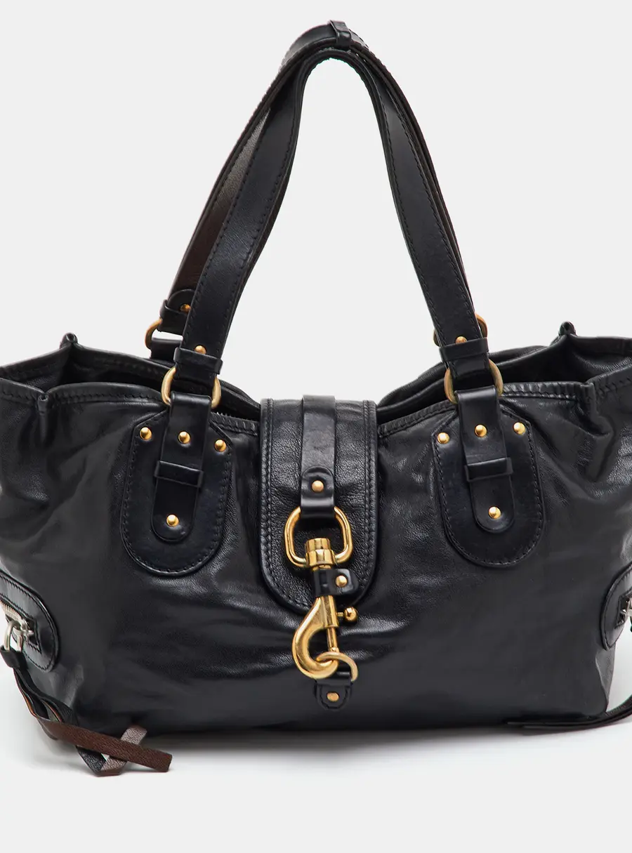 Chloe Kerala Horse Black Leather Satchel