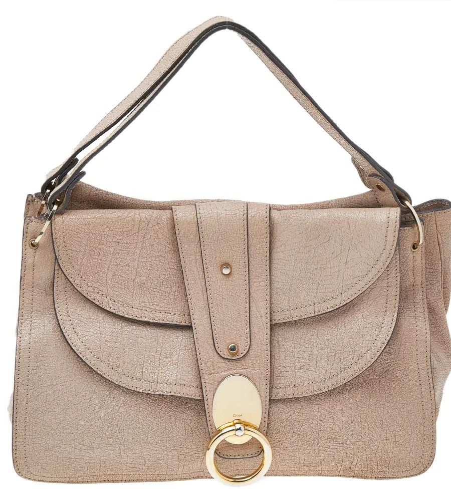 Chloe Pink Textured Leather Satchel