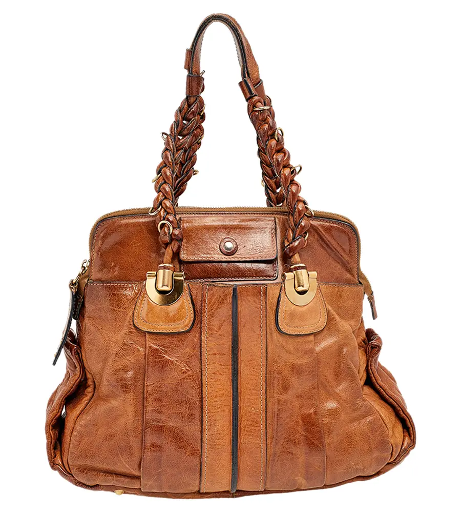 Chloe Brown Leather Heloise Large Satchel