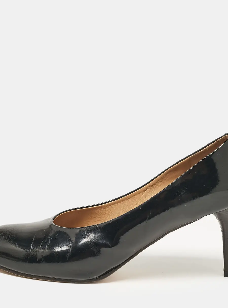 Chloe Black Leather Round Toe Pumps Size 41