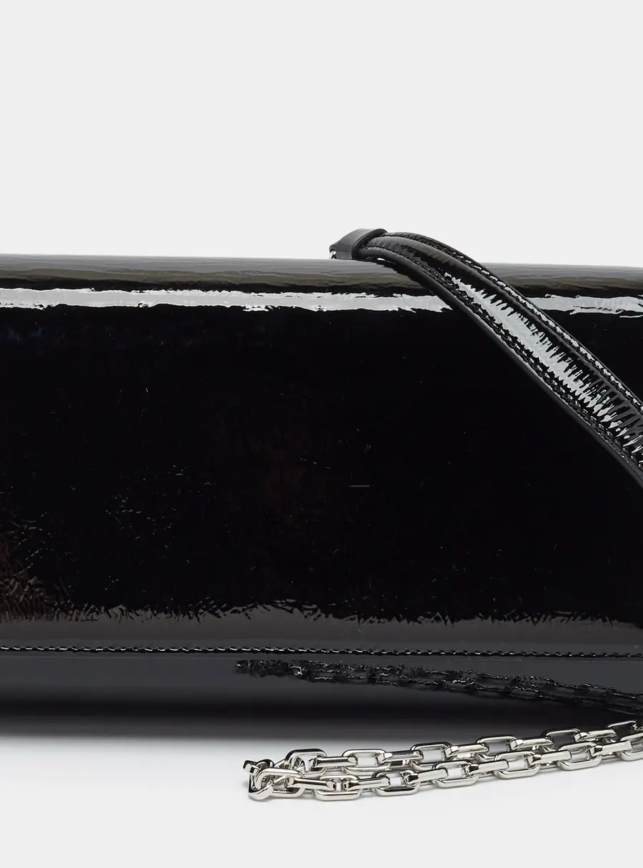 Christian Louboutin Paloma Black Patent Leather Chain Clutch