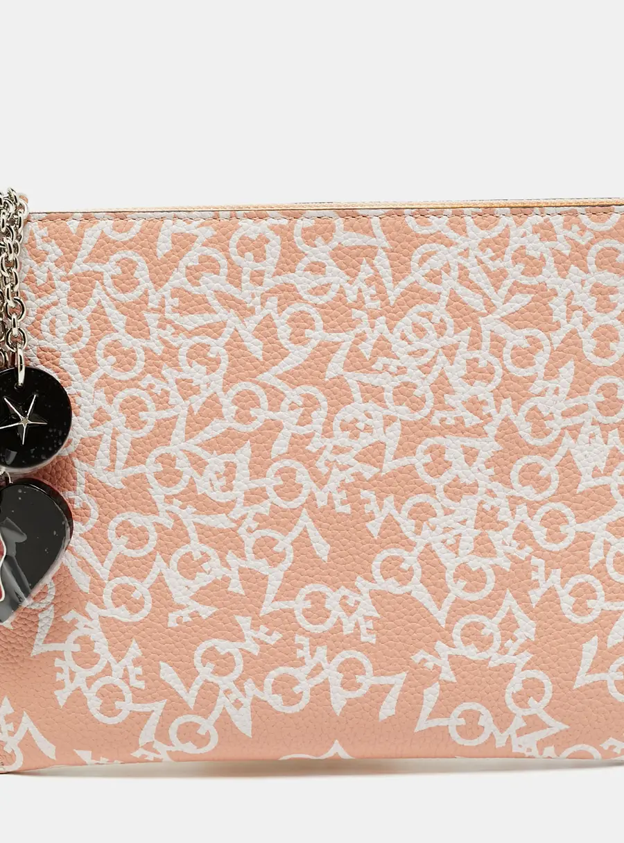 Christian Louboutin Loubicute Crazy Love Charm Blush Pink Leather Pouch