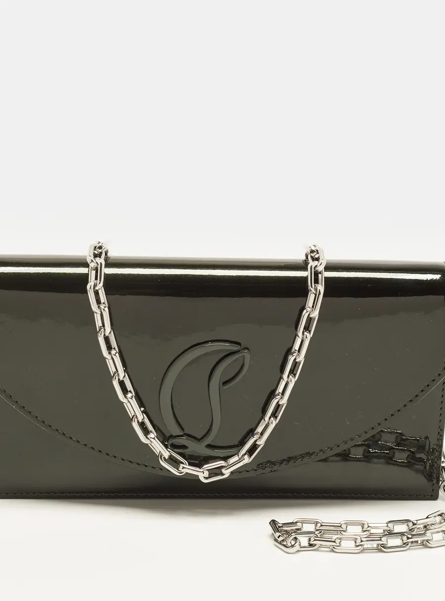 Christian Louboutin Loubi54 Green Patent Leather Clutch