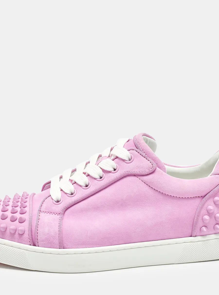 Christian Louboutin Vieira Spike Size 37.5 Purple Suede Low Top Sneakers