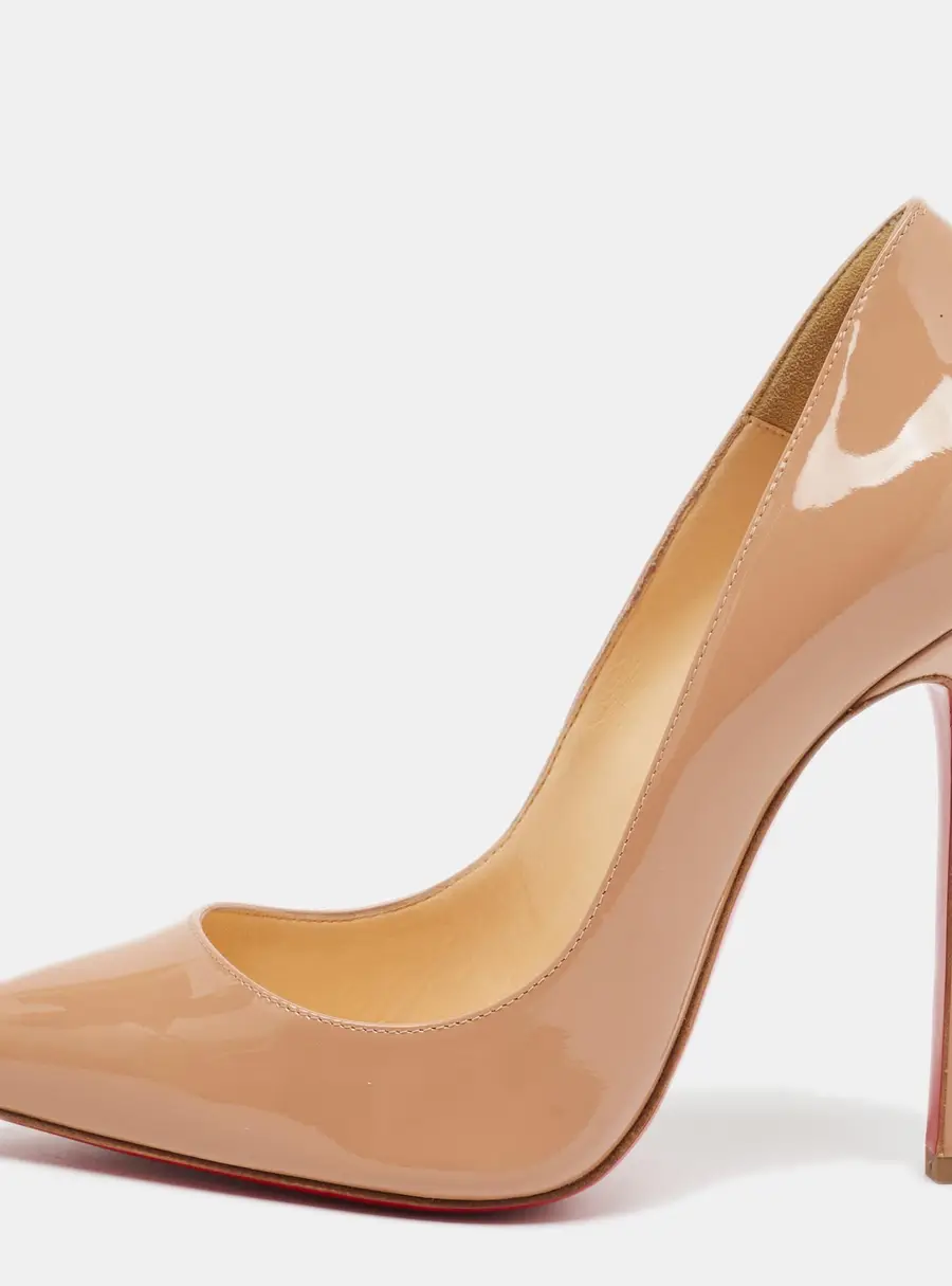 Christian Louboutin Pigalle Size 36 Beige Patent Leather Pumps