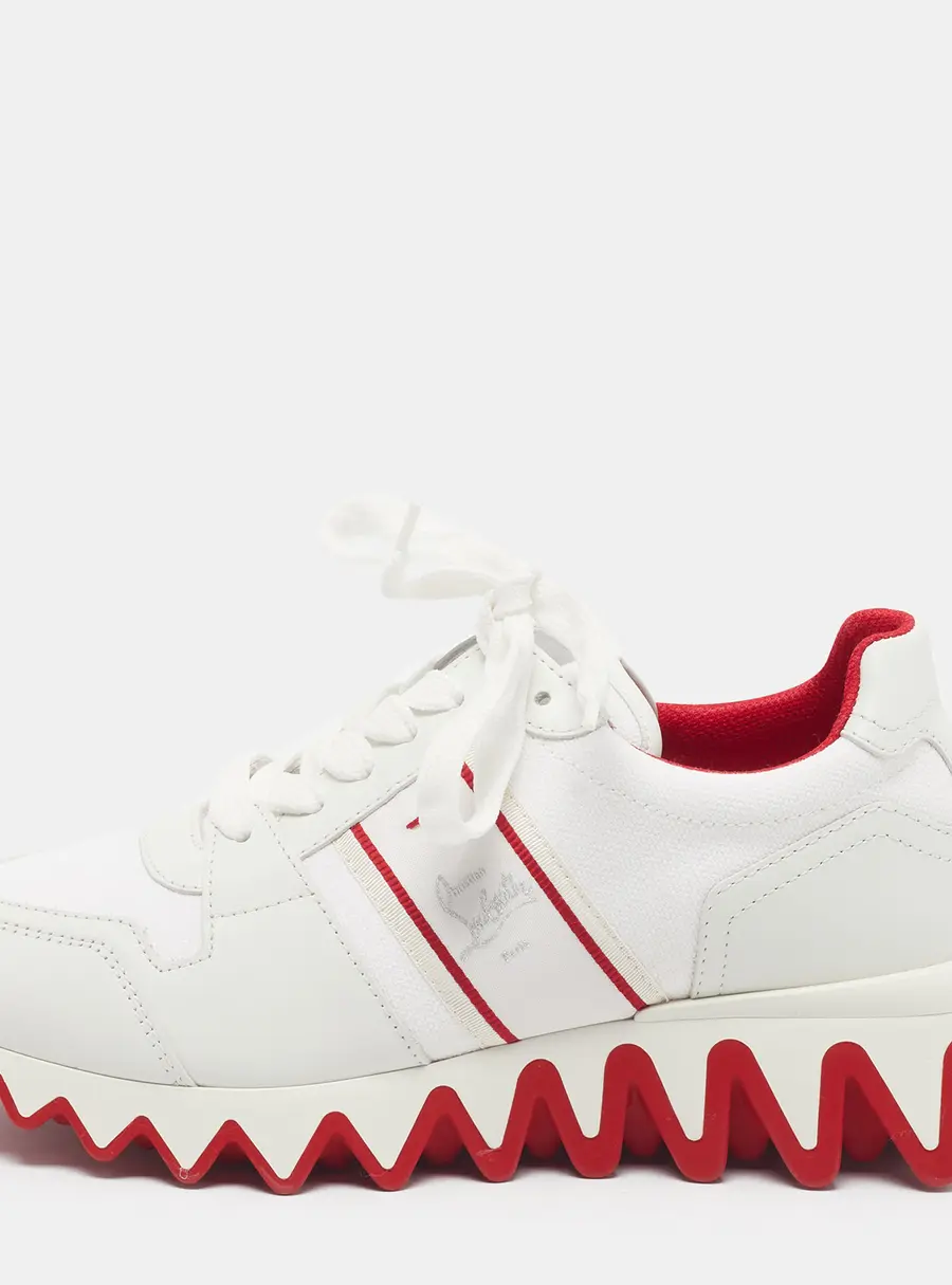 Christian Louboutin Loubishark Size 38 White Leather and Rubber Low Top Sneakers