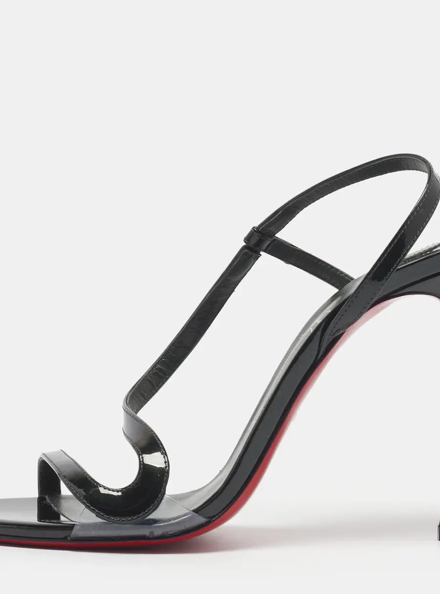 Christian Louboutin Rosalie Size 40 Green Patent Leather Slingback Sandals