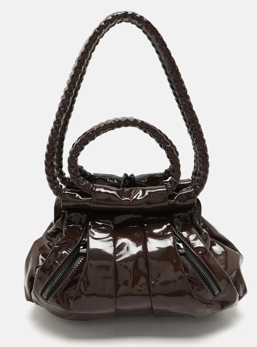 Christian Louboutin Loubette Brown Patent Leather Satchel