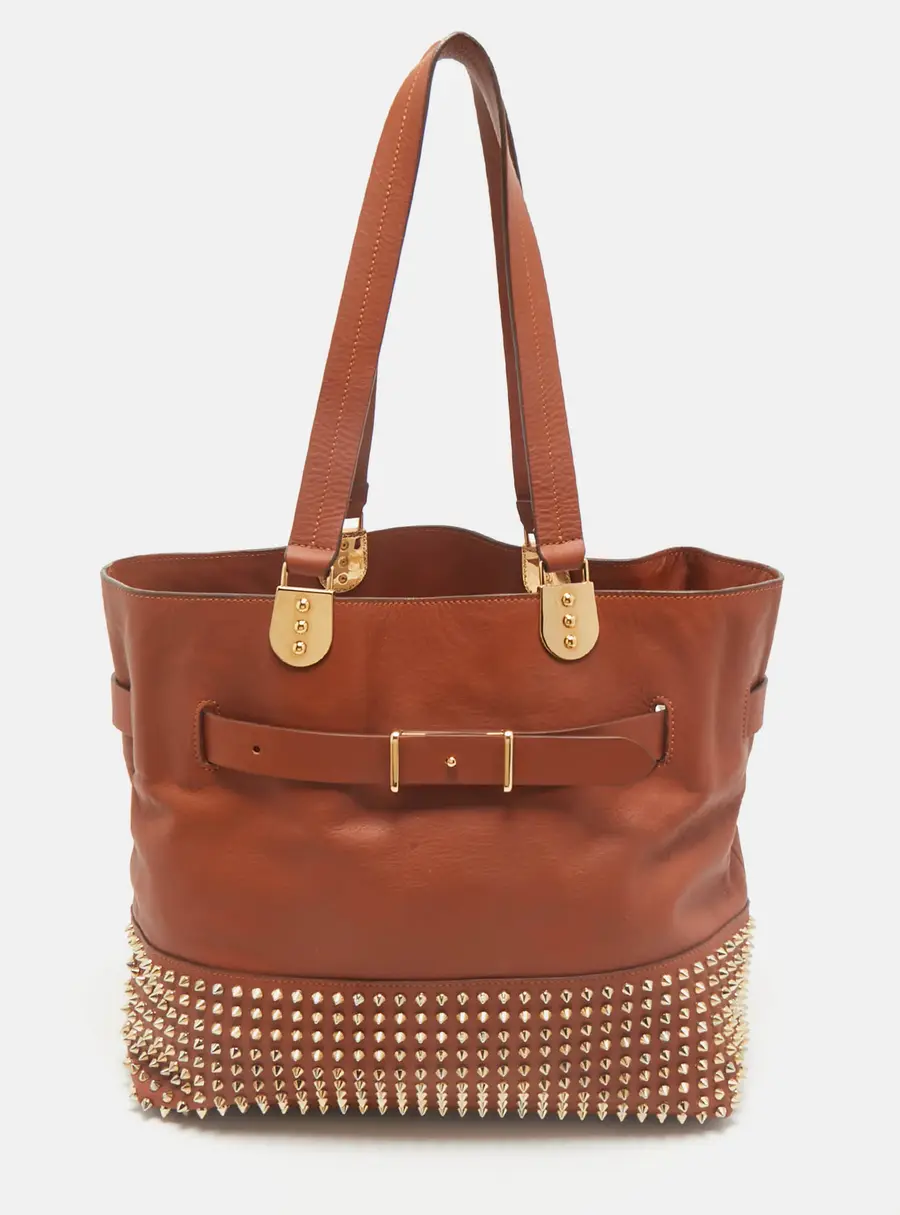 Christian Louboutin Brown Leather Sybil Spike Tote