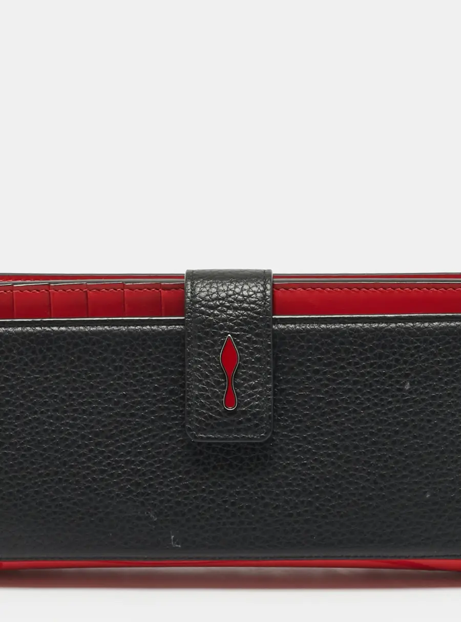 Christian Louboutin Paloma Black/Red Leather and Rubber Wallet