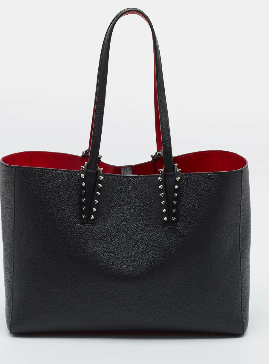 Christian Louboutin Cabata Black/Red Leather and Rubber Tote