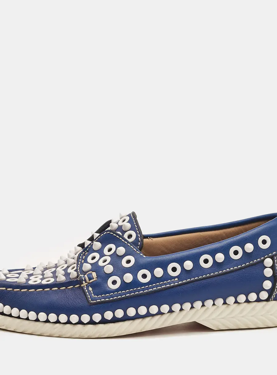Christian Louboutin Yacht Size 36 Blue Leather Loafers & Moccasins
