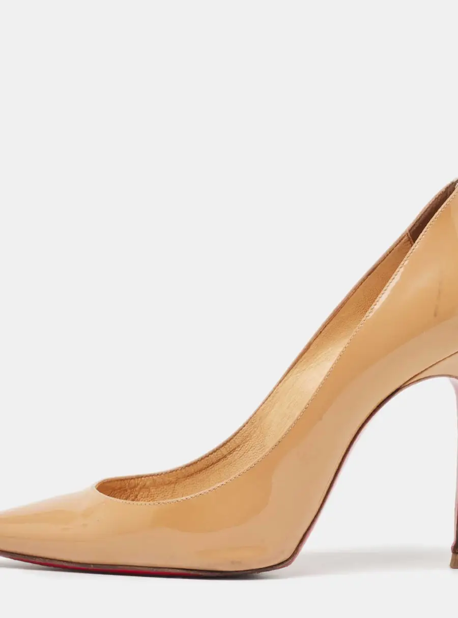 Christian Louboutin Beige Patent Leather Kate Pumps Size 37.5