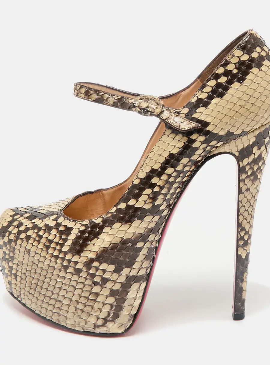 Christian Louboutin Two Tone Python Leather Lady Daf Pumps Size 39