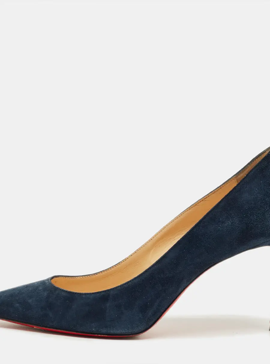 Christian Louboutin Navy Blue Suede Kate Pumps Size 38.5