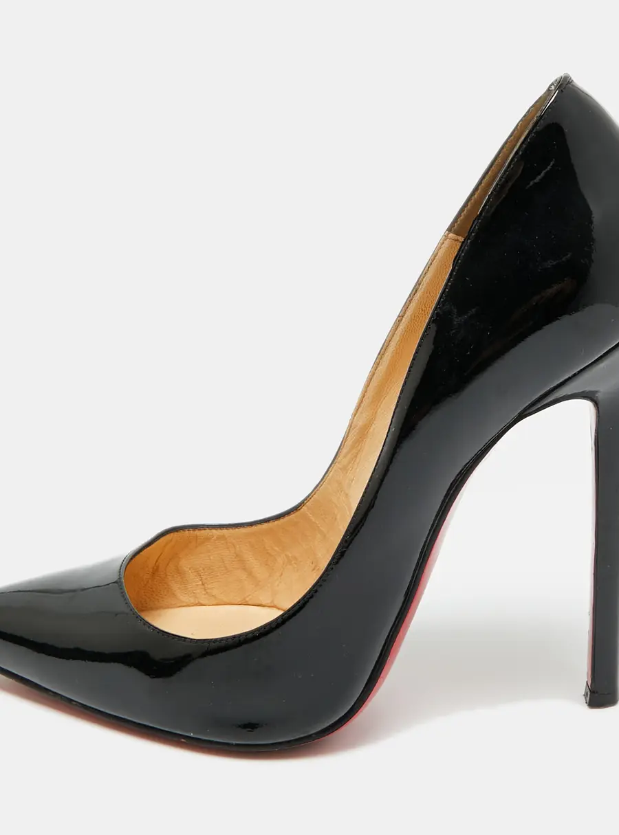 Christian Louboutin Pigalle Size 39.5 Black Patent Leather Pumps