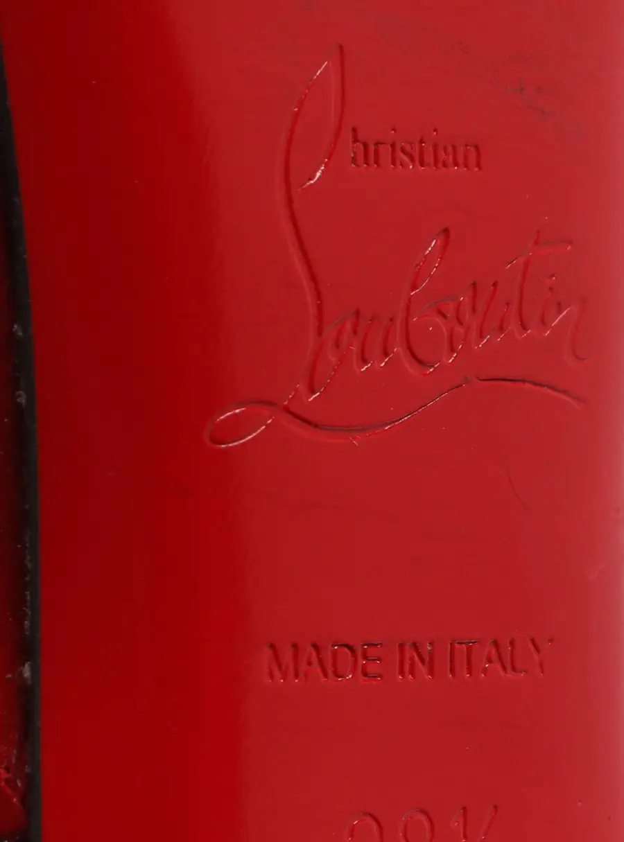 Christian Louboutin Very Prive Size 38.5 Red Eel Leather Peep Toe Pumps
