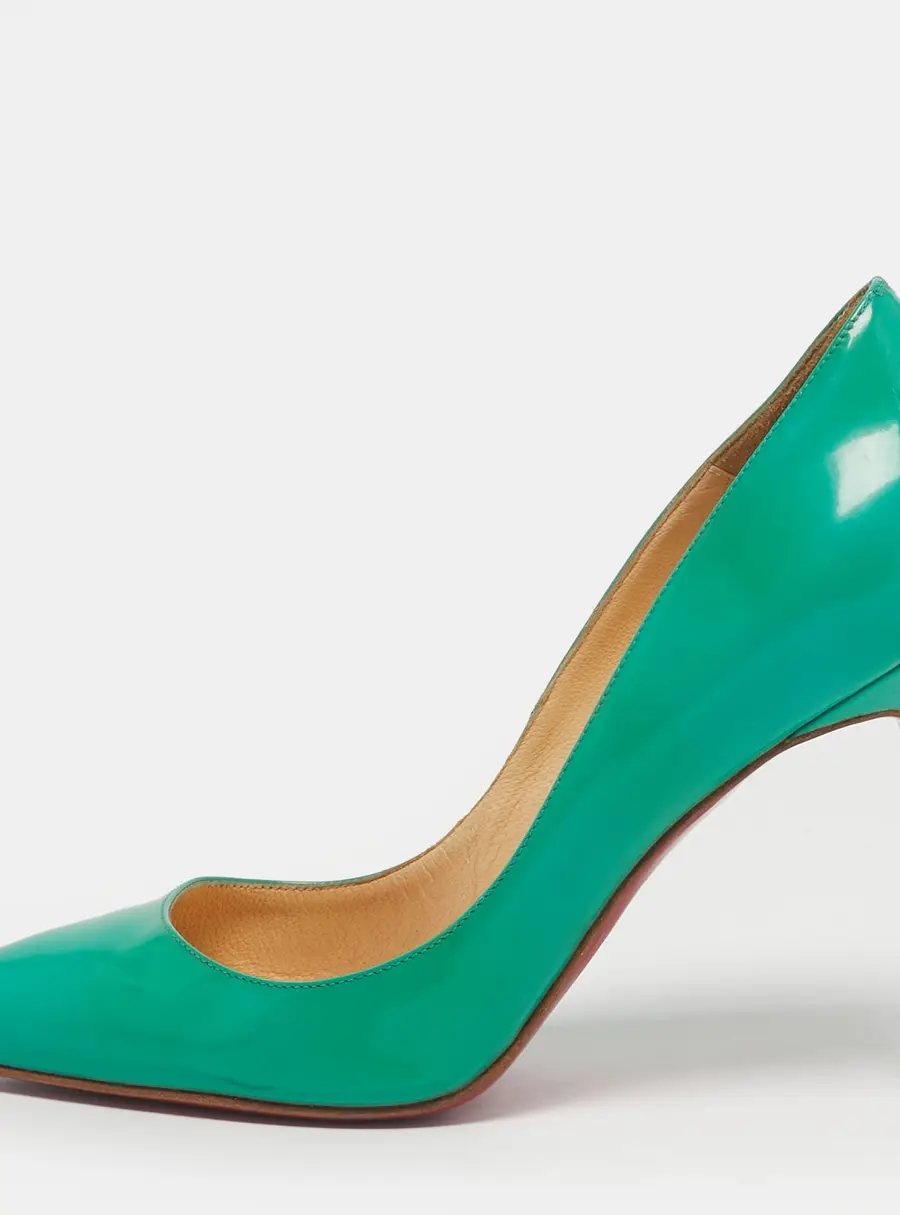 Christian Louboutin Pigalle Size 36 Green Patent Leather Pumps