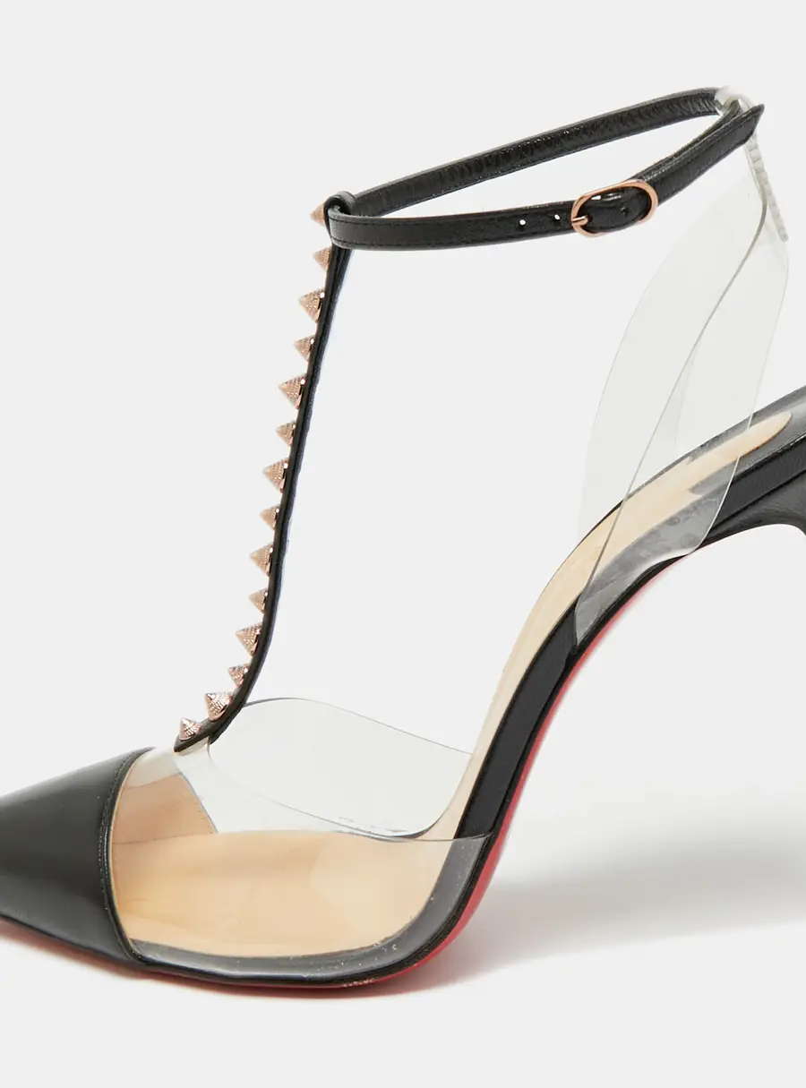 Christian Louboutin Nosy Size 39 Transparent/Black Leather and PVC Pumps