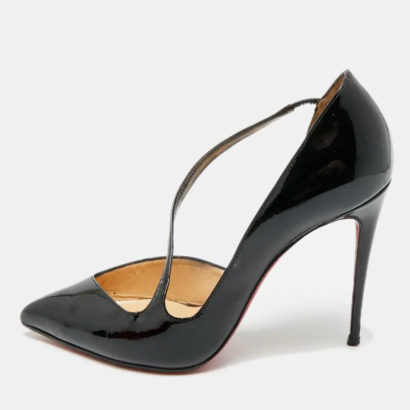 Christian Louboutin Jumping Size 38 Black Patent Leather D'orsay Pumps