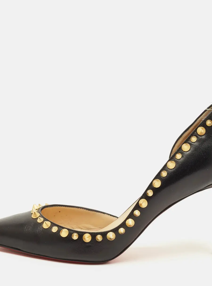 Christian Louboutin Irishell Size 38 Black Leather D'orsay Pumps