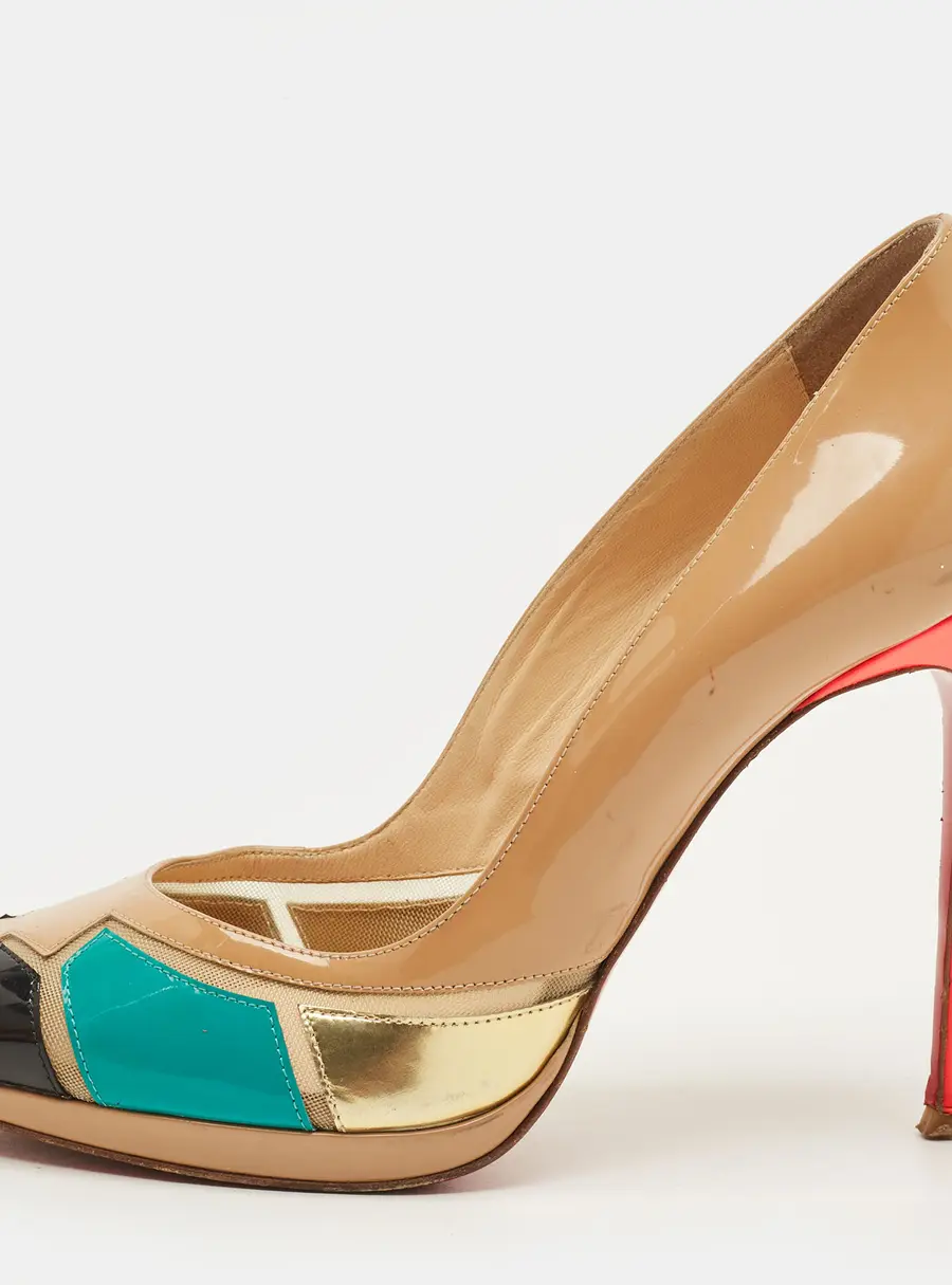 Christian Louboutin Astrogirl Size 38 Multicolor Patent Leather Pumps