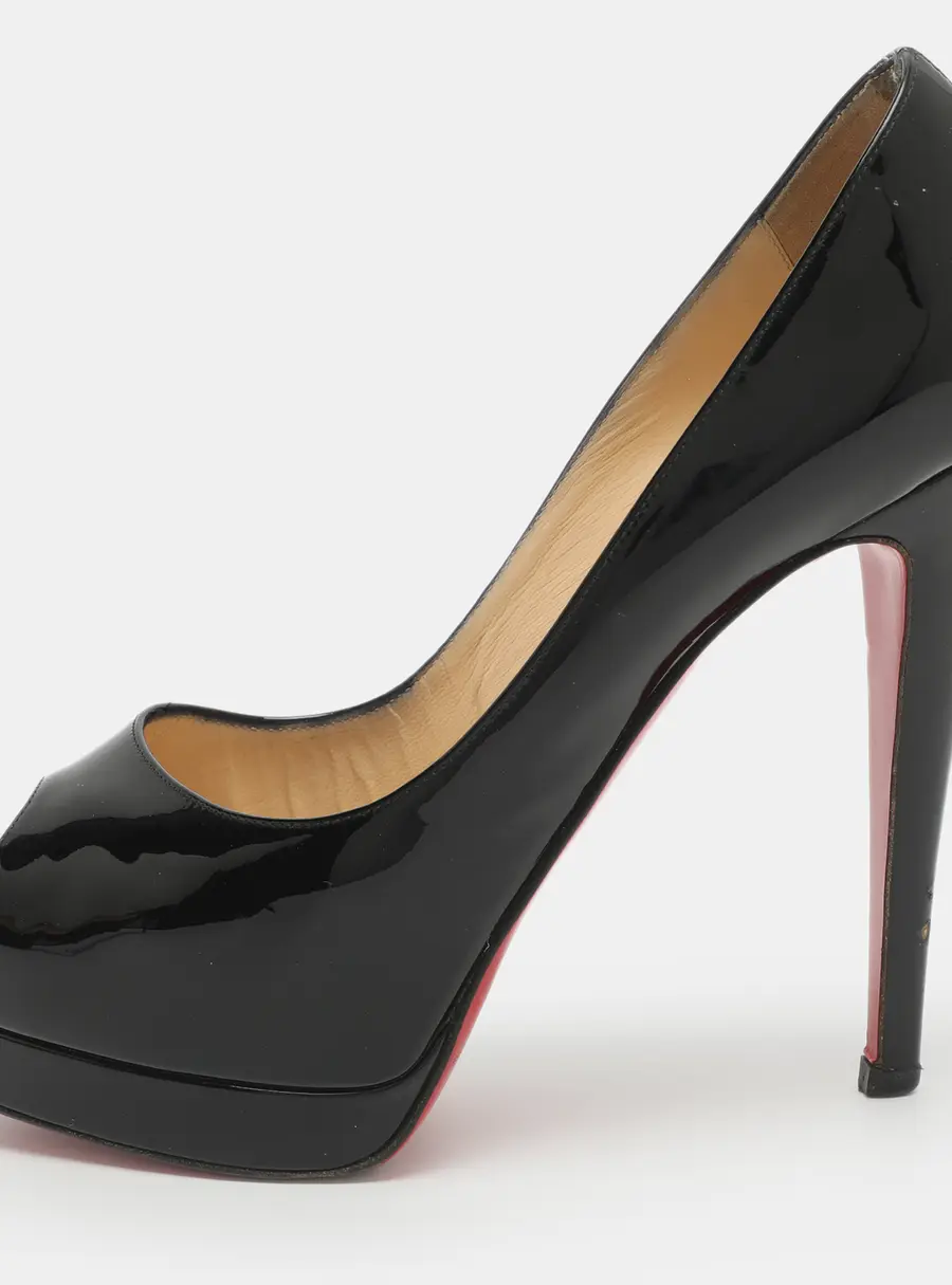 Christian Louboutin Palais Royal Size 36.5 Black Patent Leather Platform Pumps