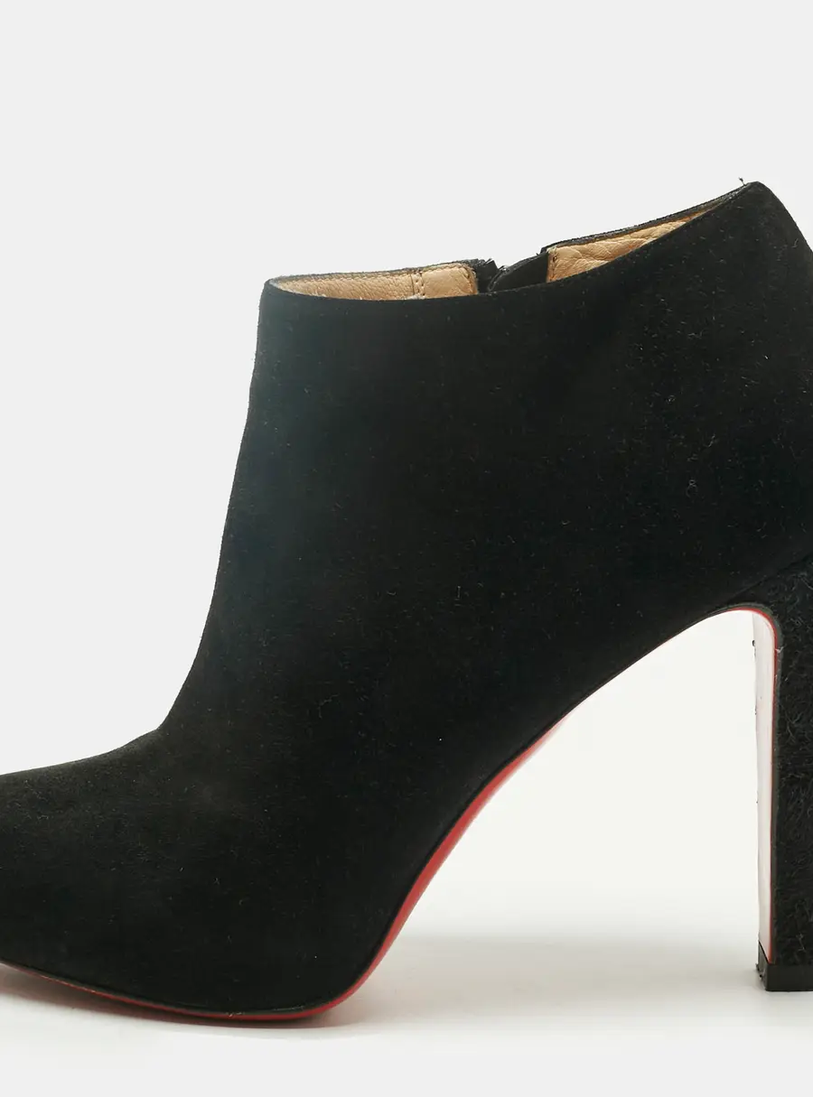 Christian Louboutin Belle Size 36.5 Black Suede Ankle Length Boots