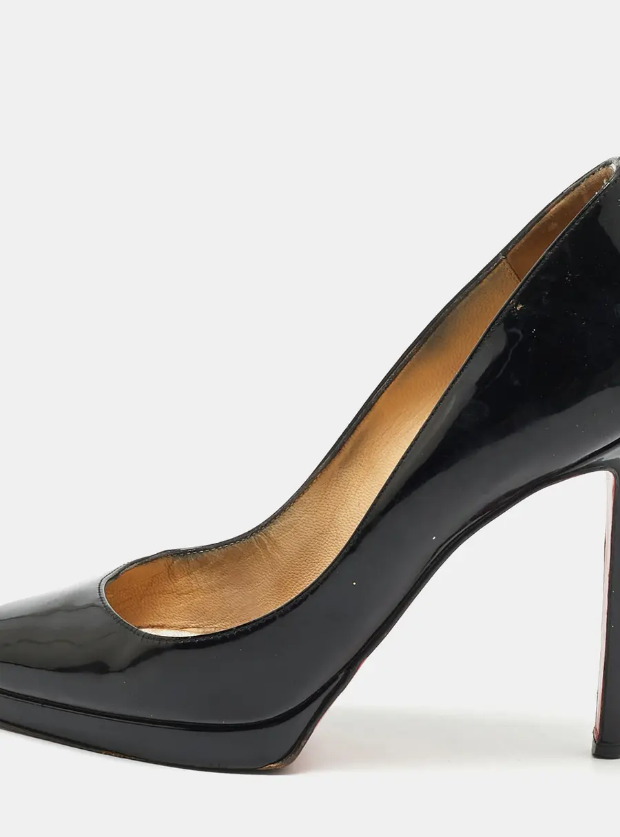 Christian Louboutin Pigalle Plato Size 36 Black Patent Leather Pumps