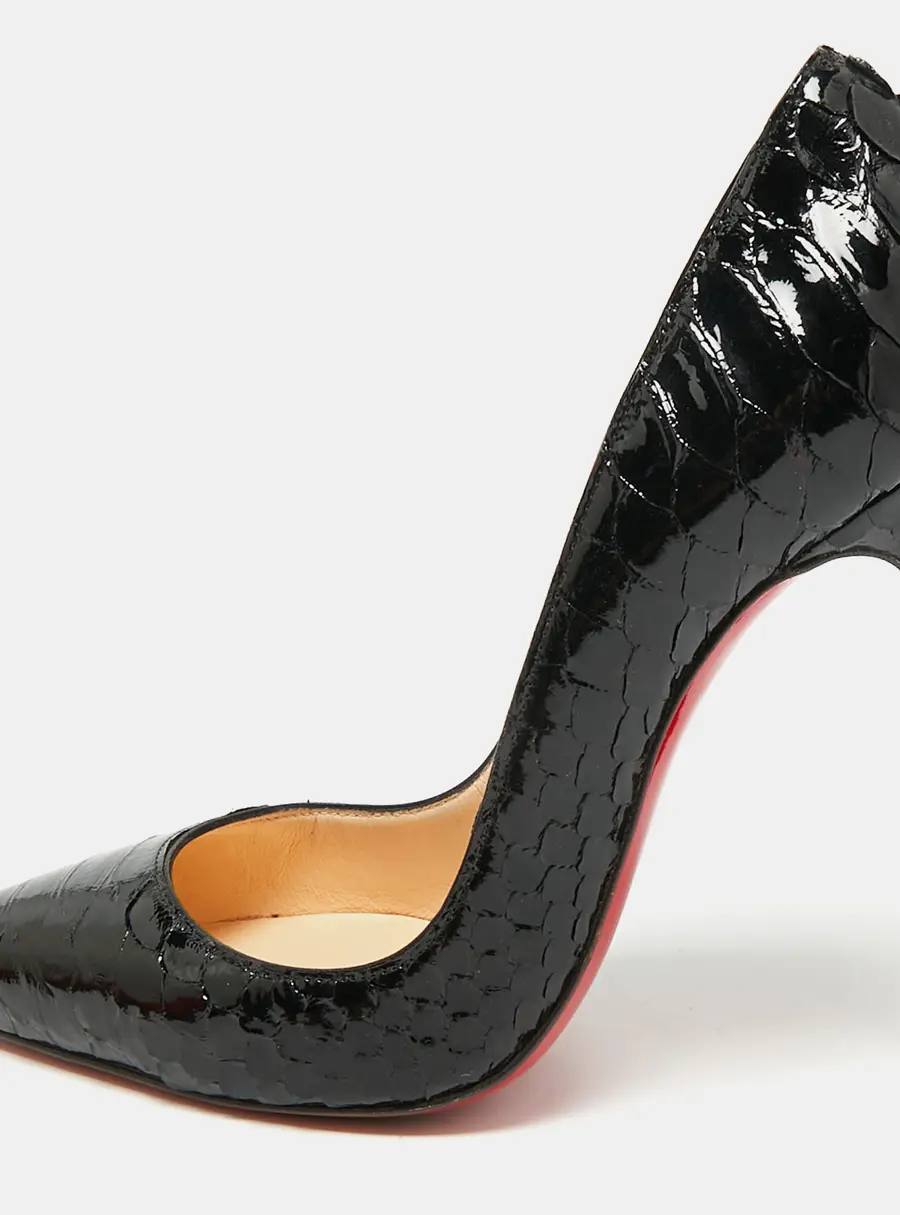 Christian Louboutin Pigalle Size 35 Black Patent Leather Pumps