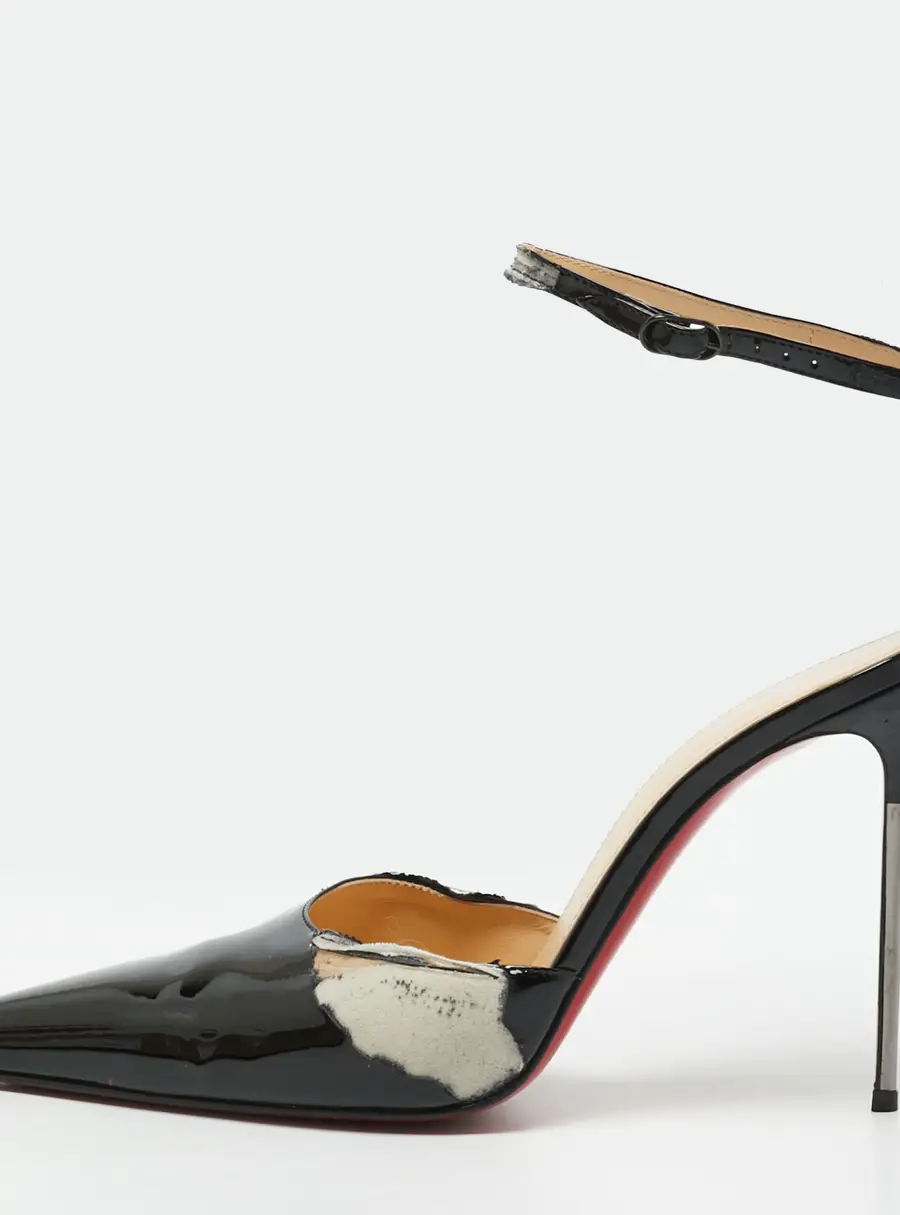 Christian Louboutin x Maison Margiela Bilougiela Size 40.5 Black Patent Leather Pumps