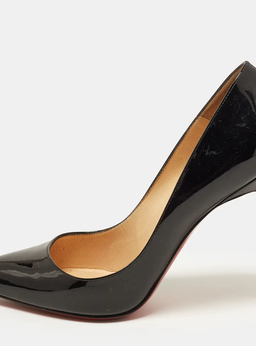 Christian Louboutin Pigalle Size 36 Black Patent Leather Platform Pumps
