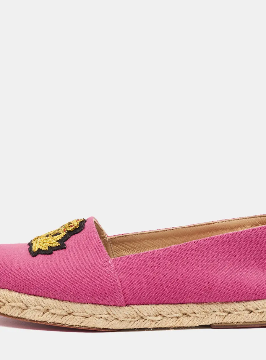 Christian Louboutin Galia Size 36 Pink Canvas Espadrille Flats