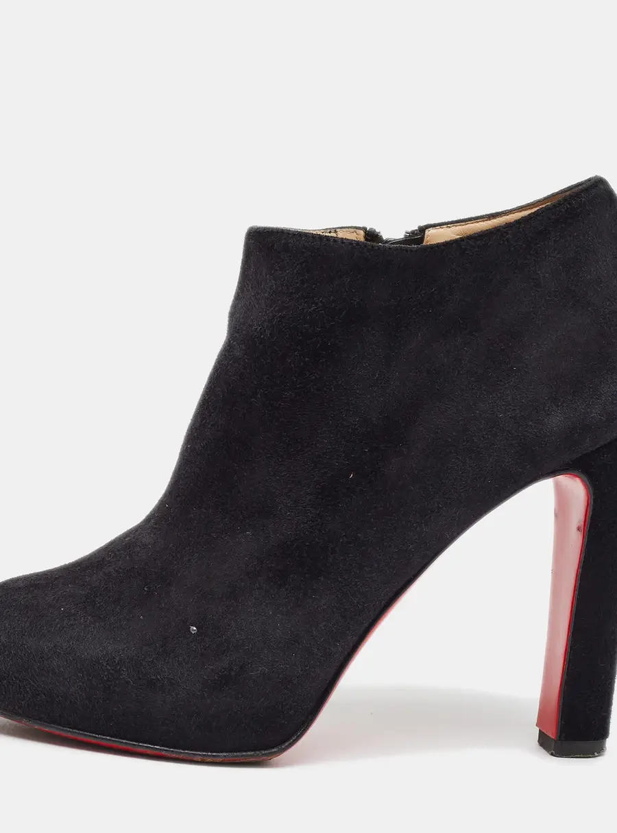 Christian Louboutin Belle Size 36 Black Suede Ankle Length Boots