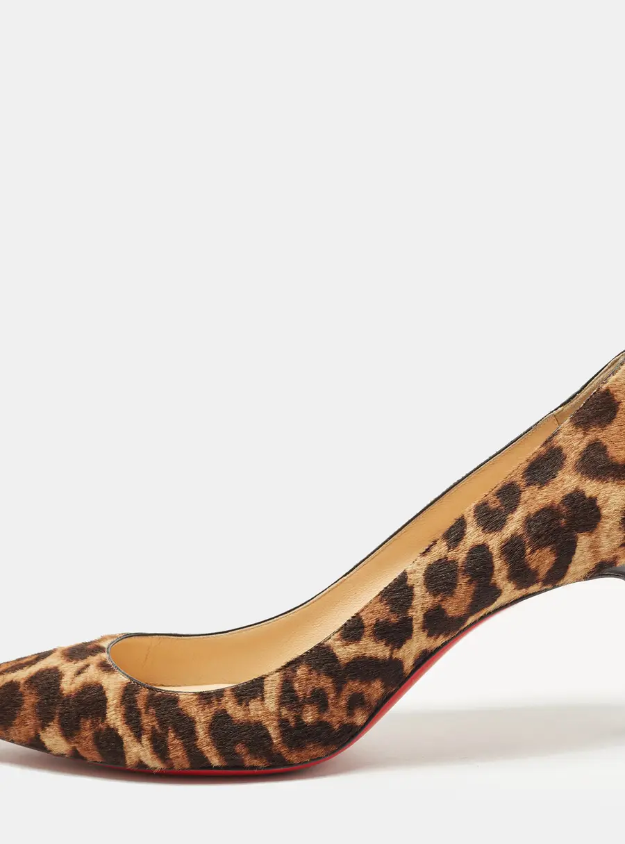 Christian Louboutin Size 41 Brown Leopard Print Calf Hair Pumps
