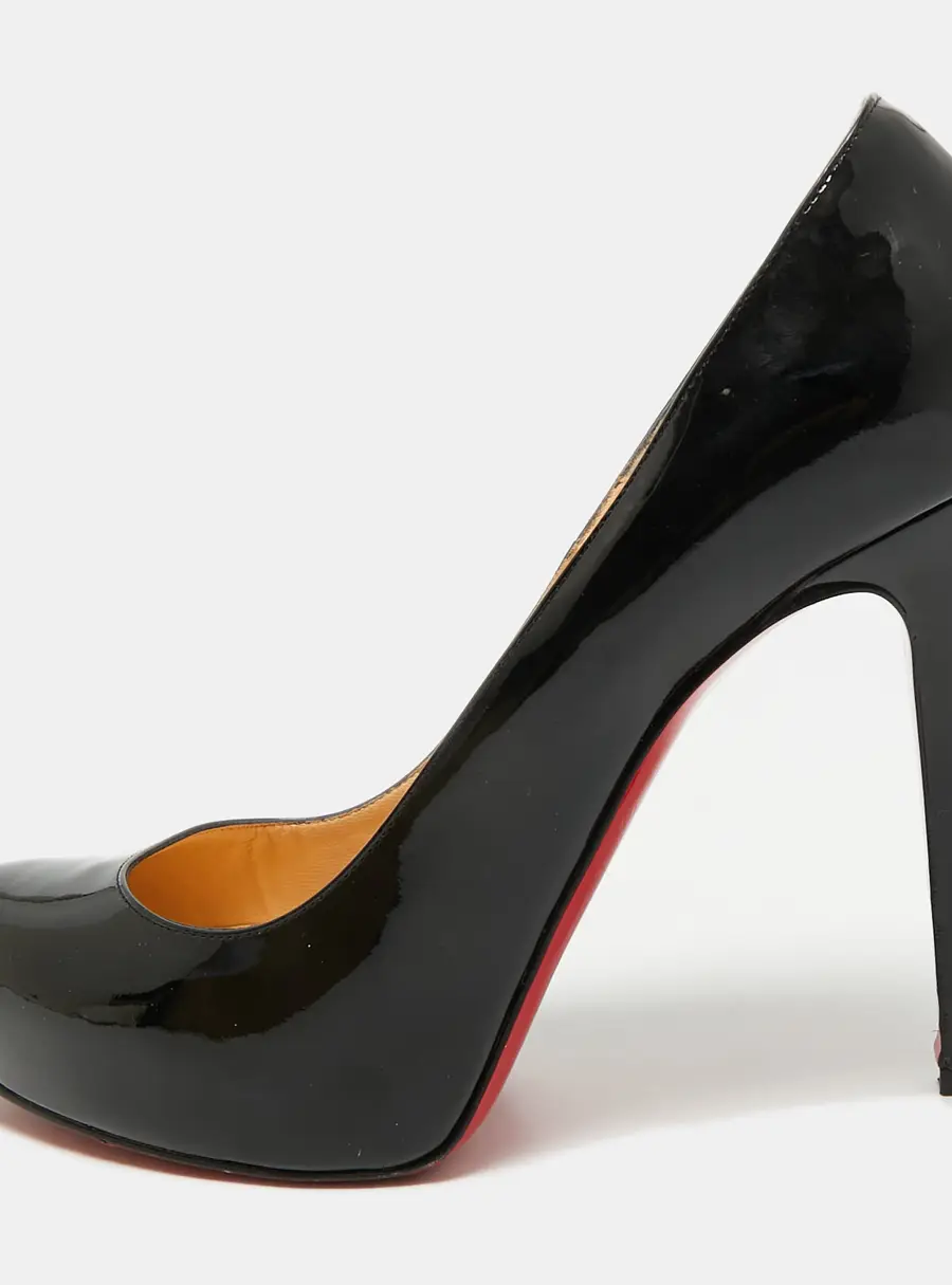 Christian Louboutin Rolando Size 41 Black Patent Leather Pumps