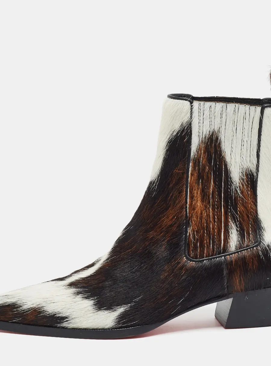 Christian Louboutin Cheliviss Size 39 Multicolor Calf Hair Chelsea Boots