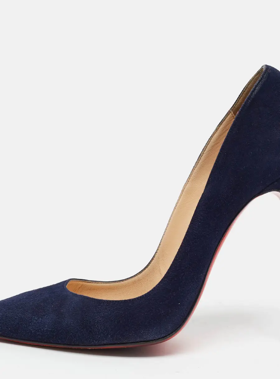 Christian Louboutin So Kate Size 39 Navy Blue Suede Pumps