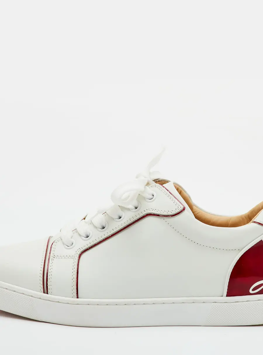 Christian Louboutin Vierissima Size 37.5 White Leather Low Top Sneakers