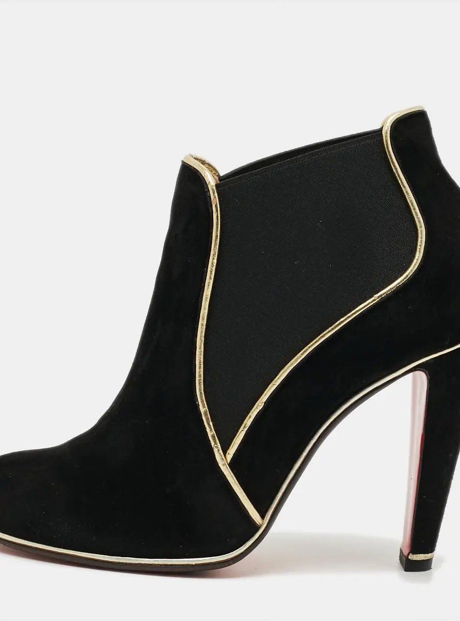 Christian Louboutin loulou Size 38 Black Suede Ankle Length Boots