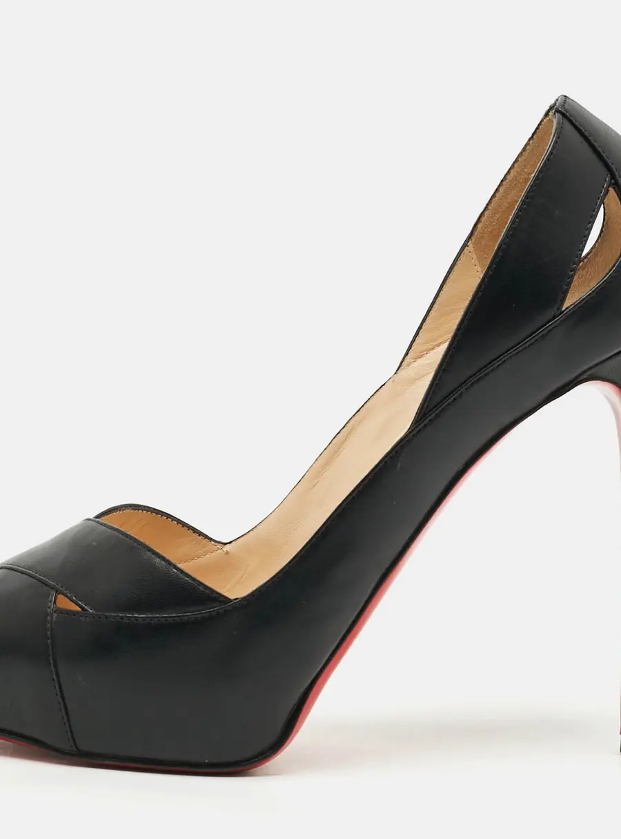 Christian Louboutin Academia Size 39 Black Leather Platform Pumps