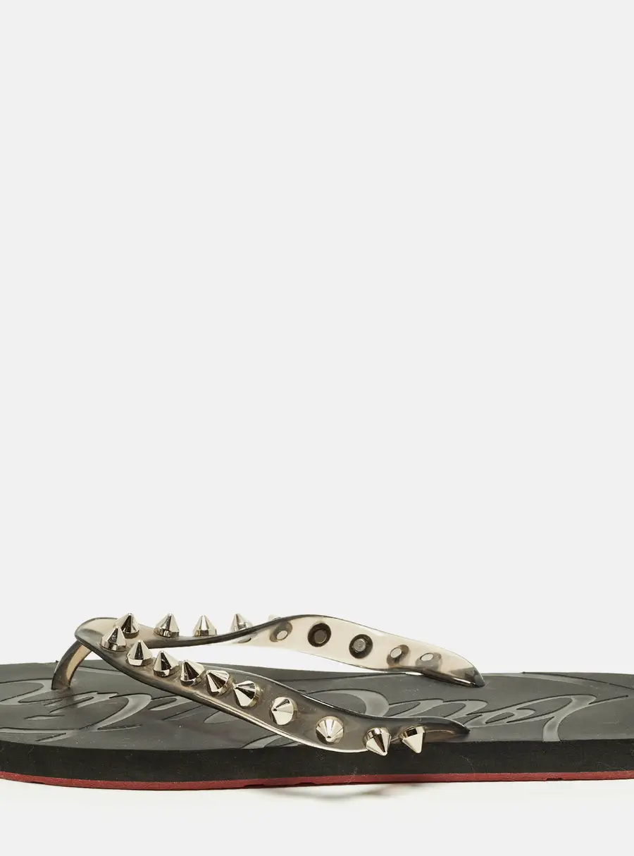 Christian Louboutin Loubi Flip Size 41 Transparent Rubber Thong Flats
