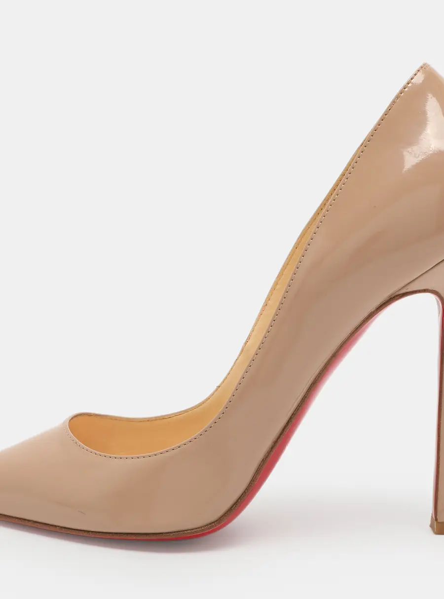 Christian Louboutin Pigalle Size 35.5 Beige Leather Pumps