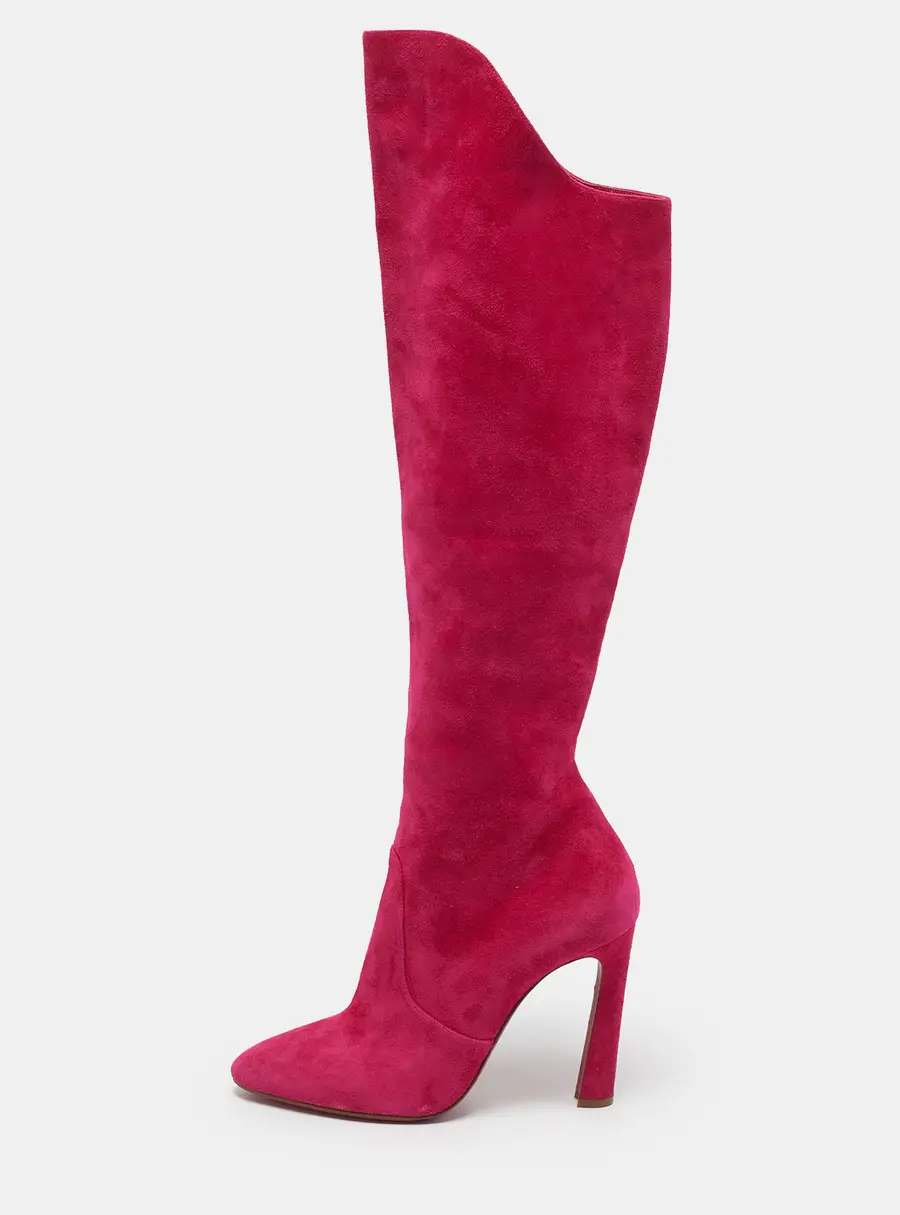 Christian Louboutin Eleonor Size 39 Pink Suede Knee Length Boots