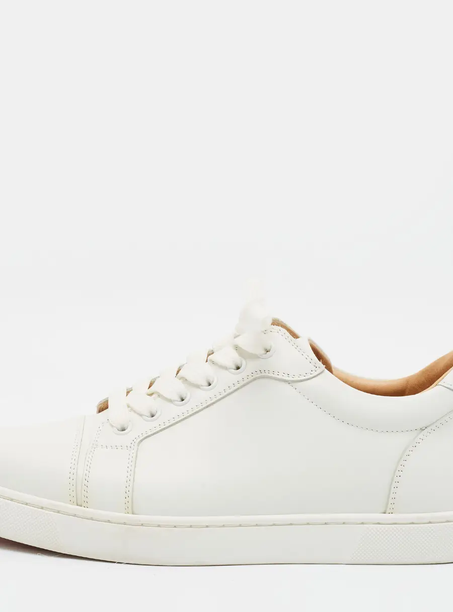 Christian Louboutin Louis Junior Size 39.5 White Leather Low Top Sneakers