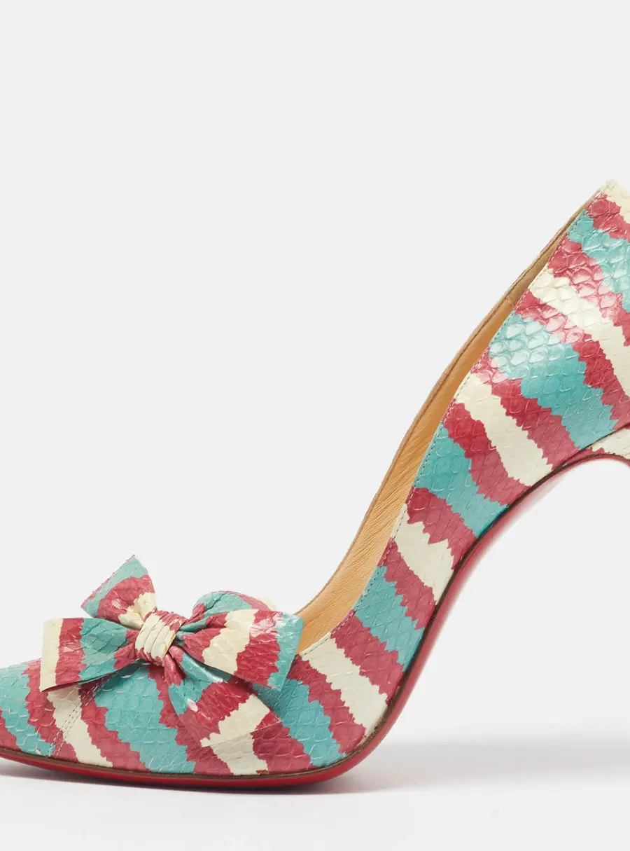 Christian Louboutin Madame Menodo Size 40 Multicolor Python Leather Pumps